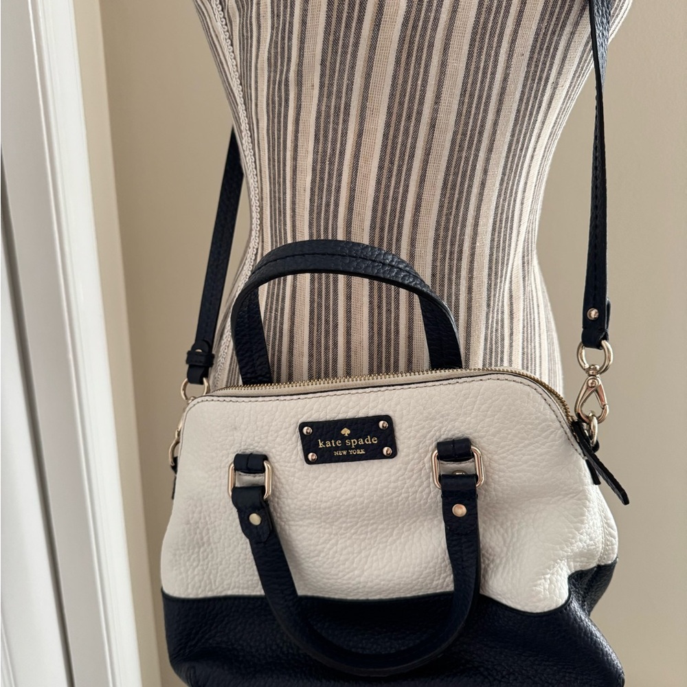 Kate Spade Elegant Navy and White Satchel